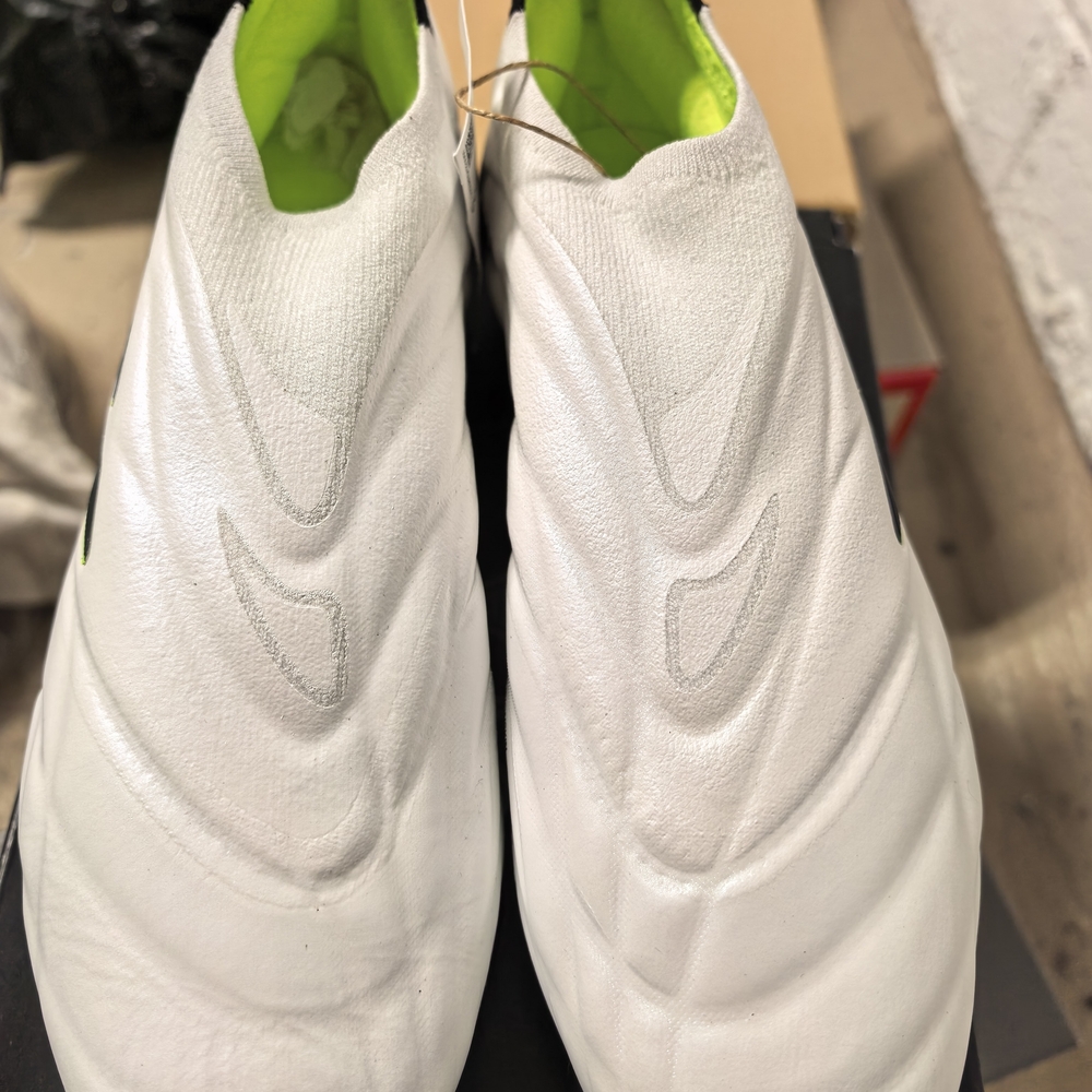 adidas Kids Shoes White with Neon Green Interior